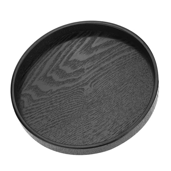 Rund Form Massivt Trä Te Kaffe Snacks Mat Måltider Serveringsbricka Tallrik Restaurangbrickor 27cm