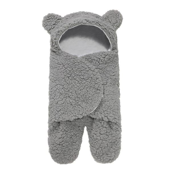 Mysig Babywrap med Öron - Grå - 0-3 månader