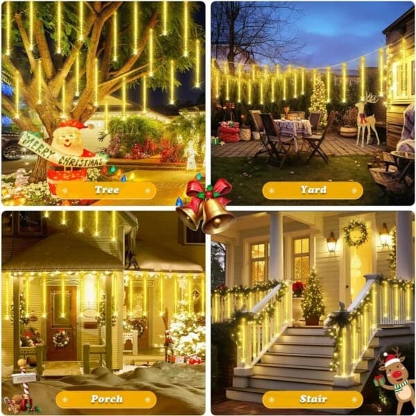 Tree Lighting Solar – Hanging Light Chain for Trees Meteor_qq