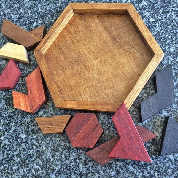 Træpuslespil Hexagon