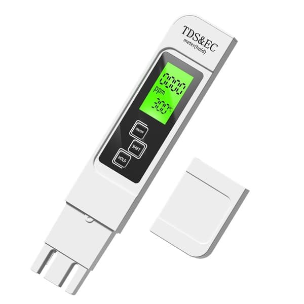 4-i-1 TDS Vattentestare – TDS, EC & Termometer (°C/°F) för Dricksvatten, Kranvatten, Brunnsvatten & RO/DI-System