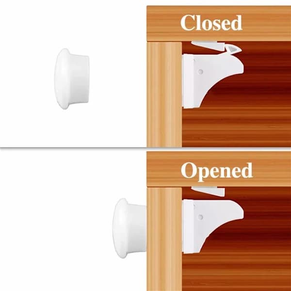4-pack - Magnetic Child Safety Locks for Cabinets & Drawers - White Locks