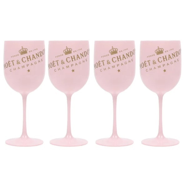 500 ml Moët Champagneflöjter Glas Plast Akryl Champagneglas Vinglas ROSA 4ST_QF
