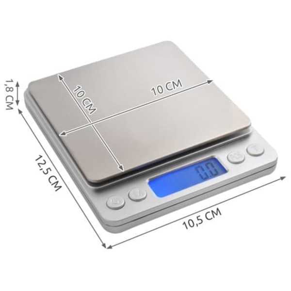 Digital Køkkenvægt Brevvægt med 2 stk. Skåle 2 kg 0,1 g_qq
