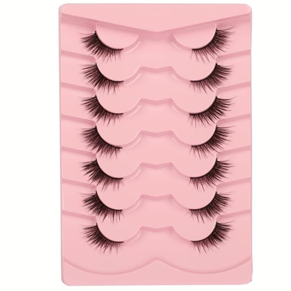 Falske øyevipper Fluffy Wispy Half Cat Eye Vipper 7 par