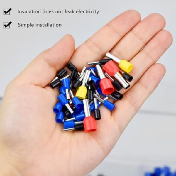 #QD#800 Sett Bootlace Ferrule Crimp Connector Isolert Ledning Pin End Terminals Kit Sortiment 0,5 mm² 6 mm² for Elektriske Prosjekter med Oppbevaringsboks