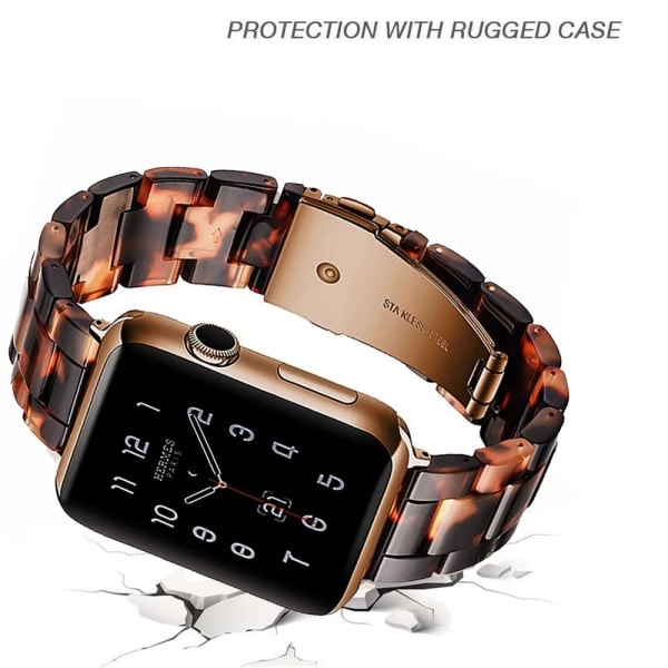 [QD] Kompatibel med Apple Watch-armbånd 38-40mm/42-44mm Serie 5/4/3/2/1, Smalt harpiksarmbånd - 38-40mm - skilpaddeskall