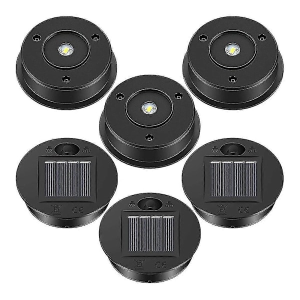 QD-6 stk Solcellelys Erstatningstopp 7 Solcellelykt Deler LED Solpanel Lykt Lokk Lampe for Utendørsbruk
