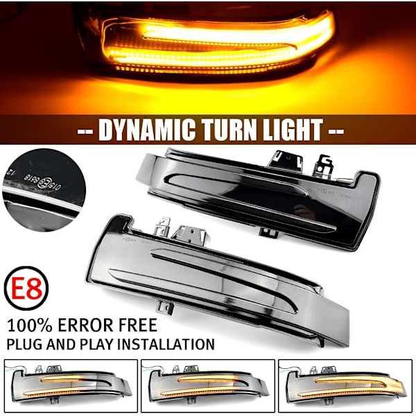 QD-Dynamiske LED-blinklys for bakspeil, kompatible med Be-nz (218