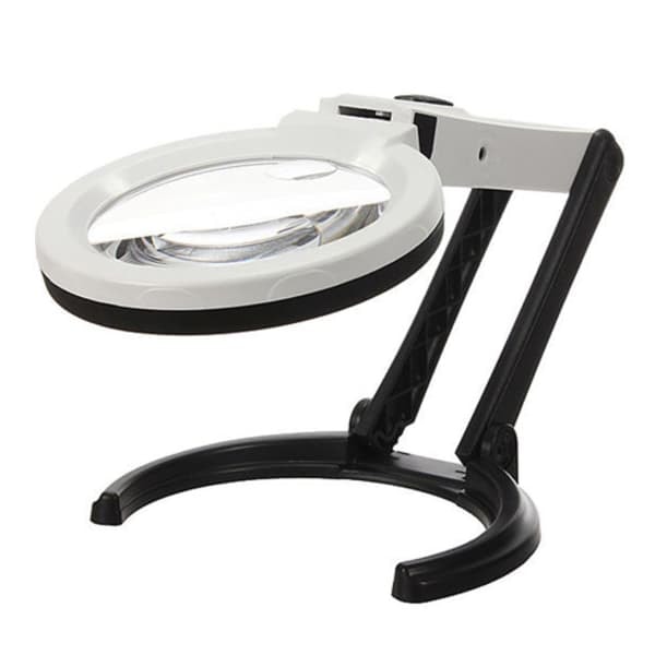 \"QD\" Sammenleggbart stort forstørrelsesglass med LED-lampe 2 x 120mm
