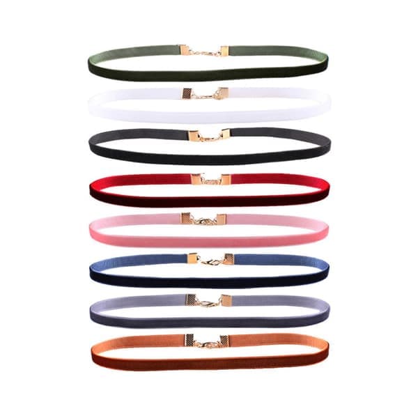 8 kpl Trendikkäitä choker-kaulakoruja samettikangasta