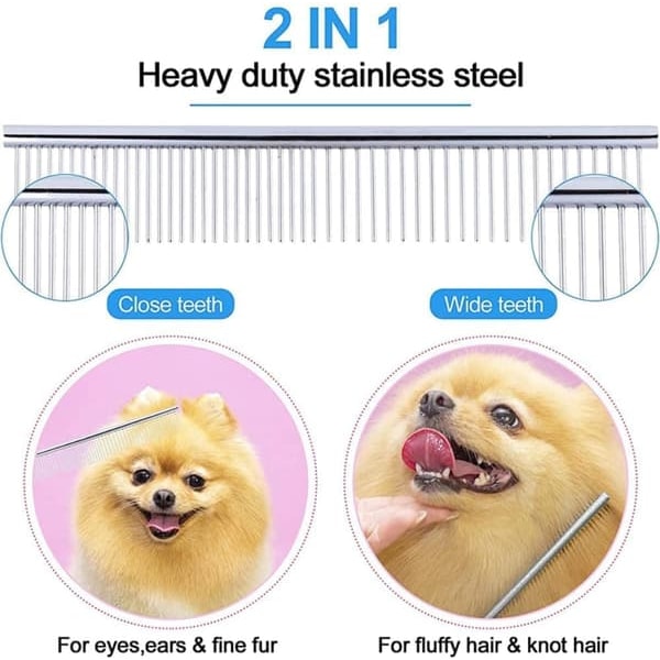 Hundsax-set med trimningssax, effileringssax, kam, böjd sax, rak sax och nagelklippare, silverrosa_qq
