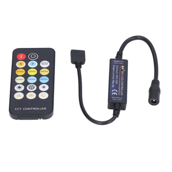 Mini RF-dimmerkontroll LED fargetemperaturkontroll 17 nøkler Strip Light Controller