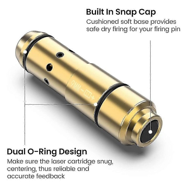 9mm Röd Laser Träningskassett med Batteri Infraröd Kalibreringsinstrument för Torrskjutsträning Praktisk Simulerad Skytteträning Tillbehör