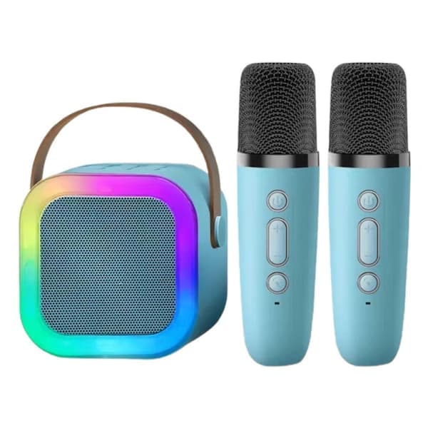 Bærbar Bluetooth Karaoke-høyttaler med 2 trådløse mikrofoner