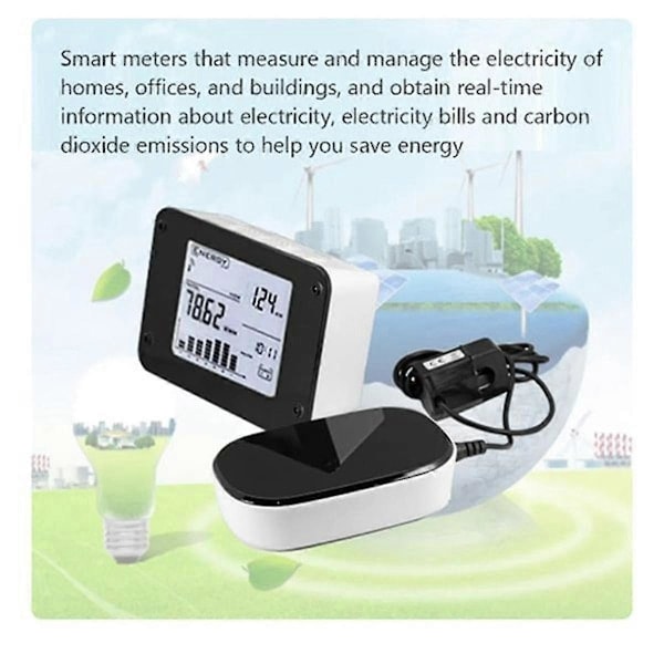 [QD] Trådlös elmätare för realtidsövervakning av energiförbrukning för en- eller trefas elmätare (3 transformatorer)