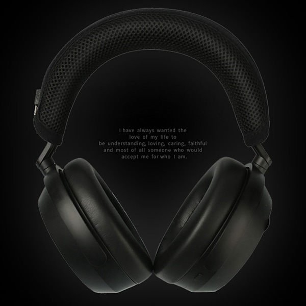 Mesh hovedbåndsovertræk til Sennheiser MOMENTUM 4 hovedtelefoner Pudeovertræk Sort Black 0.02