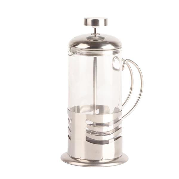 Rustfrit stål glas cafetière fransk filter te kaffekande stempel