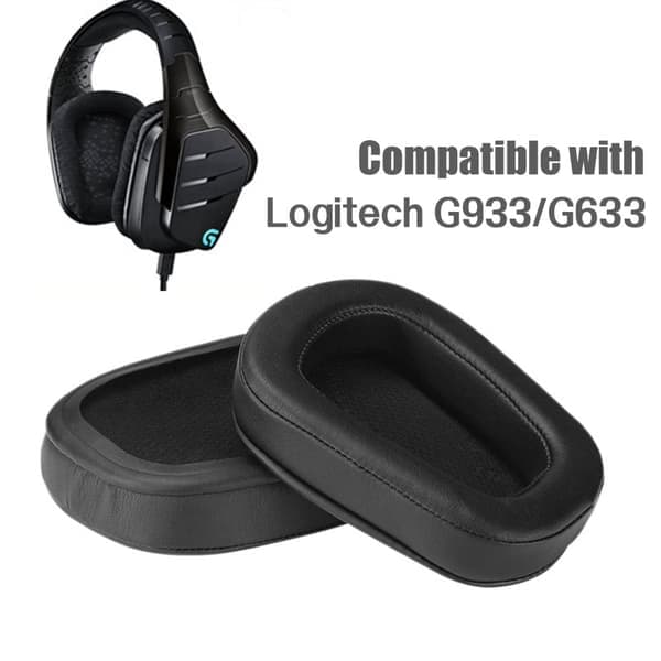 Ørepuder og hovedbøjle til Logitech G933/G633 Sort
