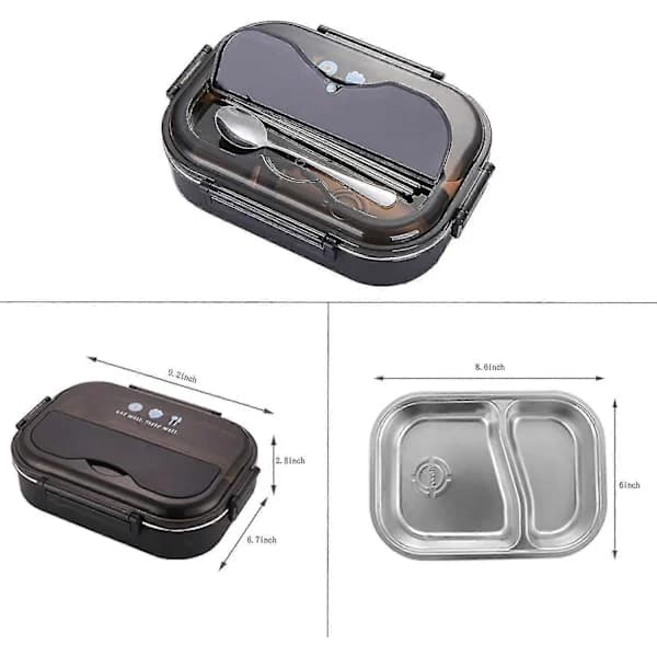 304 Rostfritt stål Termisk Matlåda Läcksäker Matförvaringsbehållare, Bento Box för Vuxna, Män, Kvinnor