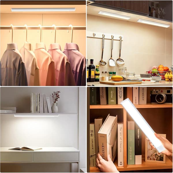 LED Underskabslampe med bevægelsessensor, 20 cm, 3 farvetemperaturer, dæmpbar, 2-pak