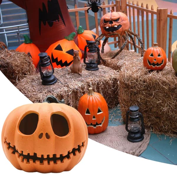 QQ-Halloween gresskarlys utendørs gresskardekorasjoner oransje