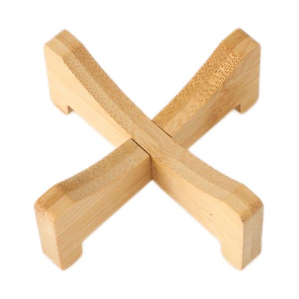 Växtställ Bambu Blomkruka Bricka Korsformad Multifunktion för Husdjurshem Kök 17,5x5cm
