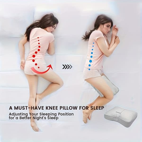 Knäkudde i Memory Foam, lämplig för sidosovare, med justerbart band – en ergonomisk benkudde som hjälper dig att sova bekvämt. White