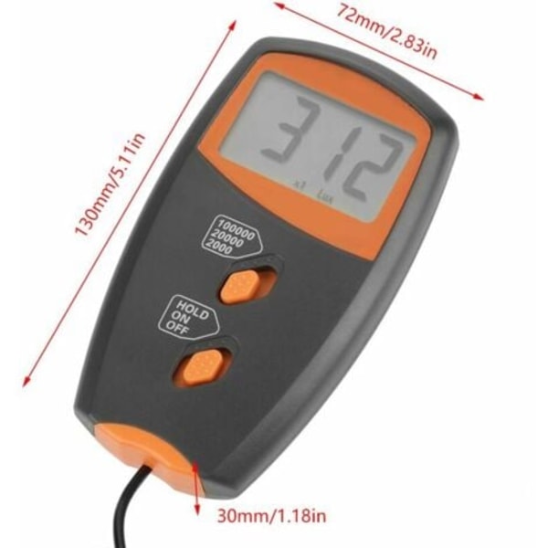 QU/Digital Lux Meter Digitalt Luxmeter 100000 Lux Luminometer LX1010B Fotometer Luminometer Luminometer Luminometer Luminometer L