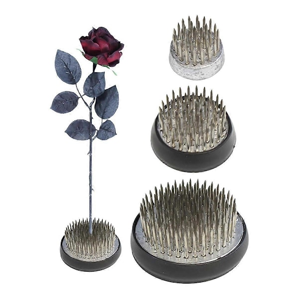 QQX.Blomsterfakir i rustfritt stål Kenzan, Rund blomsterfakir i metall Vasearrangør Pinneholder, DIY Blomsterhåndverksarrangement