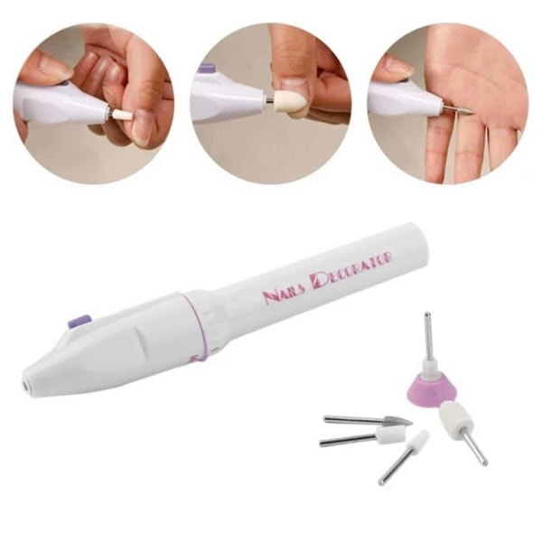 QU/Elektrisk nagelfil med 5 bits, vit