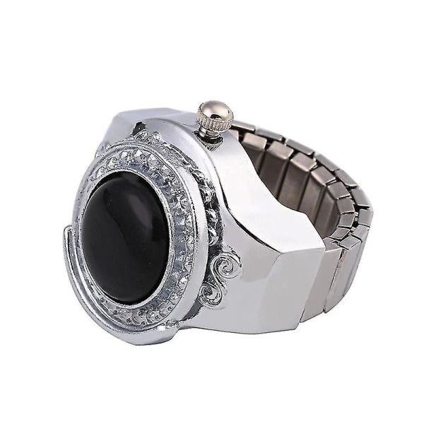 20 mm Ädelstensagat Rund Finger Ring Watch Present Modern Style