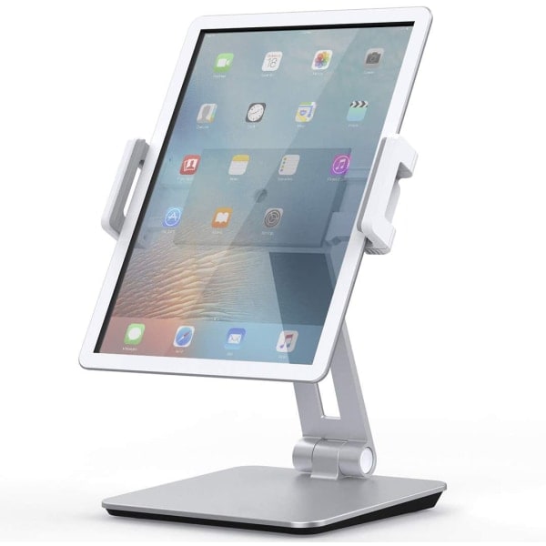 [QD] Nettbrettholder, justerbar i flere vinkler, solid nettbrettholder i aluminium, egnet for 4''-14'' nettbrett/mobiltelefon