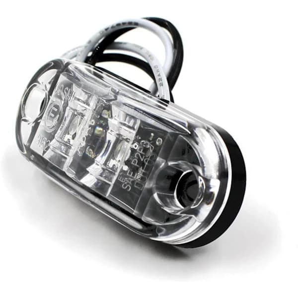 10x 2 LED Sidemarkeringslamper 12/24V Trailer Sidelys Advarsel Hvidt Lys til Lastbil Autocamper Campingvogn Hvid