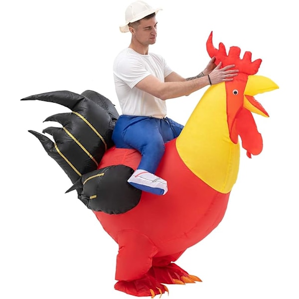 Oppustelig Dragt Oppustelig Kyllingedragt til Fest Halloween Jul Cosplay Voksenstørrelse F&Q adult adult plain red