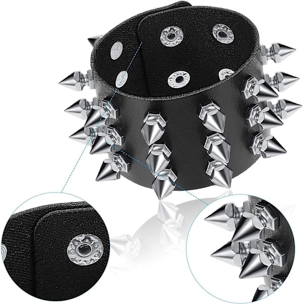 [QD] Punk Nitar Armband Läder Nitar Armband Manschett För Jul Paket Om 6, Barn, Kvinnor
