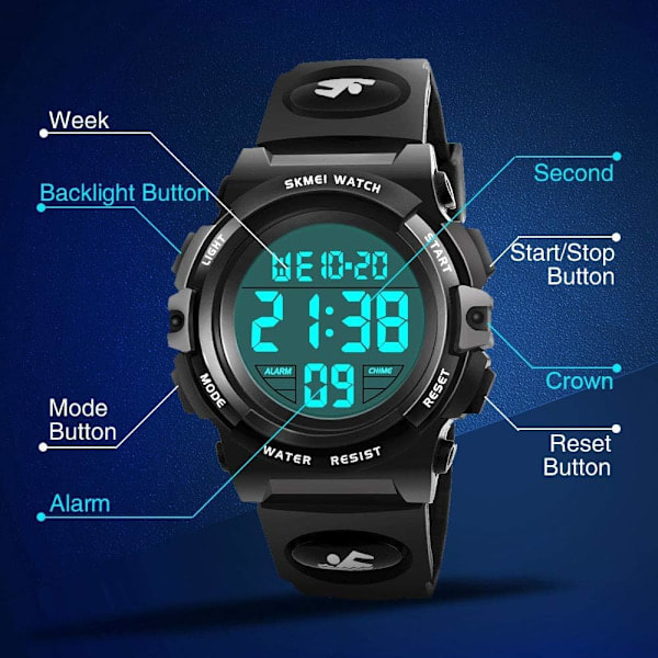 [QD] Vandtætte LED-armbåndsure til børn - Sport Digital Ur & Gaver til Teenage Drenge og Piger