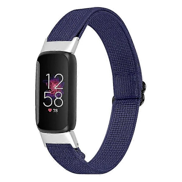 Blødt justerbart nylon-erstatningsarmbånd til Fitbit Luxe - Multifarvet mørkeblå