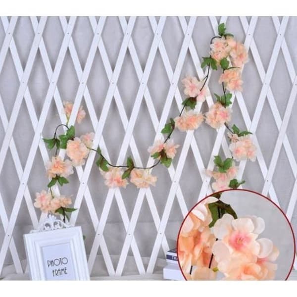 /QD/ 2 st 235 cm konstgjord rosranka blomgirlang falska konstgjorda rosor champagnefärg konstgjorda dekorativa för bröllop