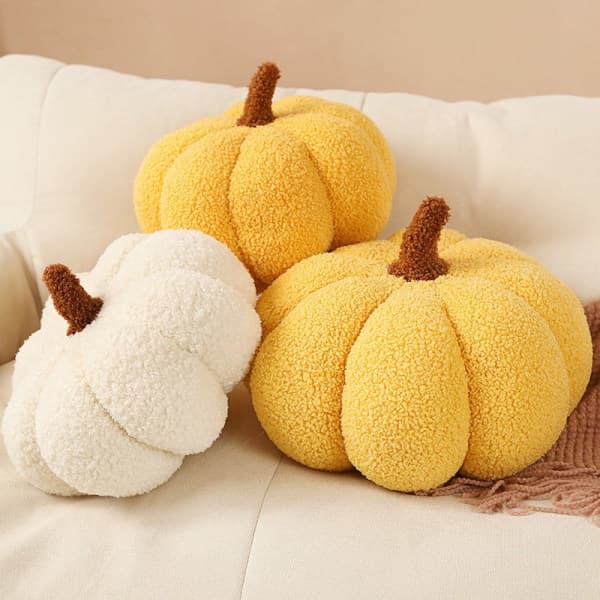 20 cm gresskarpumpe plysjpute Halloween dekorasjon e barn Hvit