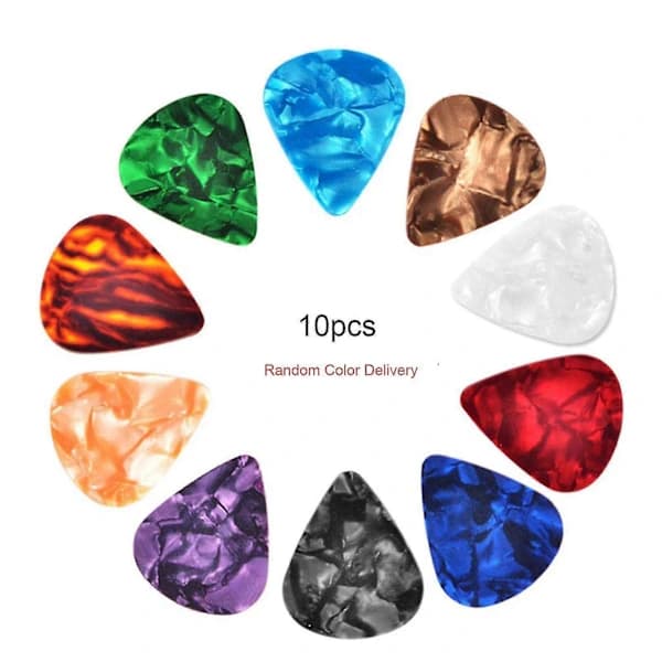 Guitar Pick Kit with Storage Box - 10 Celluloid Picks + 6 Finger Picks + 2 Thumb Picks