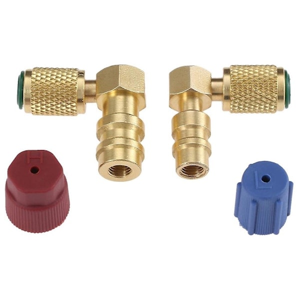 R12 till R134a AC-anslutningsport Retrofit-omvandlingsadapter, snabbkoppling A/C 90 grader