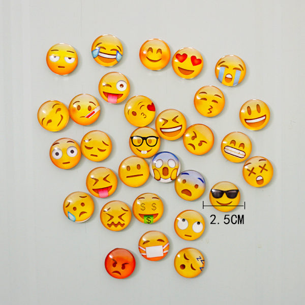 QQX.Emoji kjøleskapsmagnet, Smiley kjøleskapsmagnet, 3D Emoji Magnet 25