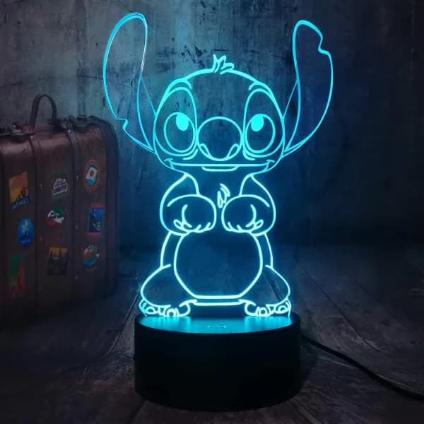 Lilo & Stitch Lampa Tecknad Söt Stitch Figur Vänner 3D LED