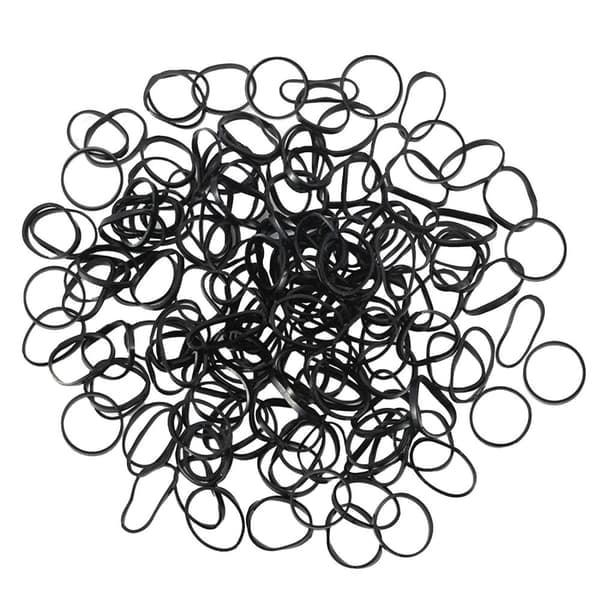 /QD/500x Hårelastikker, Plast - Sort