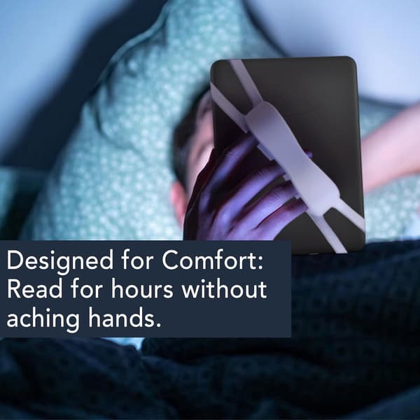 E-læser Håndrem Blød Silikone Anti-skrid Ergonomisk Enhåndsgreb til Kindle Kobo Tablets Sort