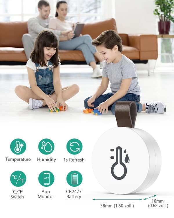 3-pack Bluetooth Termometer & Hygrometer med App – Trådlös Temperatur- och Fuktmätare med Datalagring