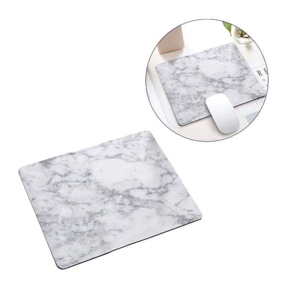 Mjuk Musmatta med Tryck Vit Marmor 21x26cm_qq