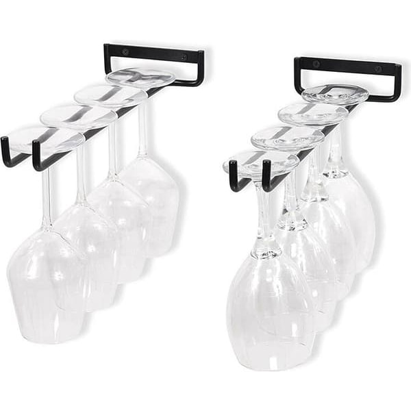 \"QD\" Set med 2 vinglashållare, metallglashållare, glasskena, glashållare för väggmontering