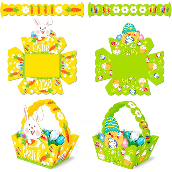 Easter Bunny Decorations 24-Pack DIY Easter Crafts for Kids Easter Egg Hunt Baskets Happy Easter Gifts